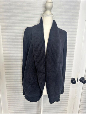 Barefoot Dreams CozyChic Lite Circle Cardigan Black Medium 1473